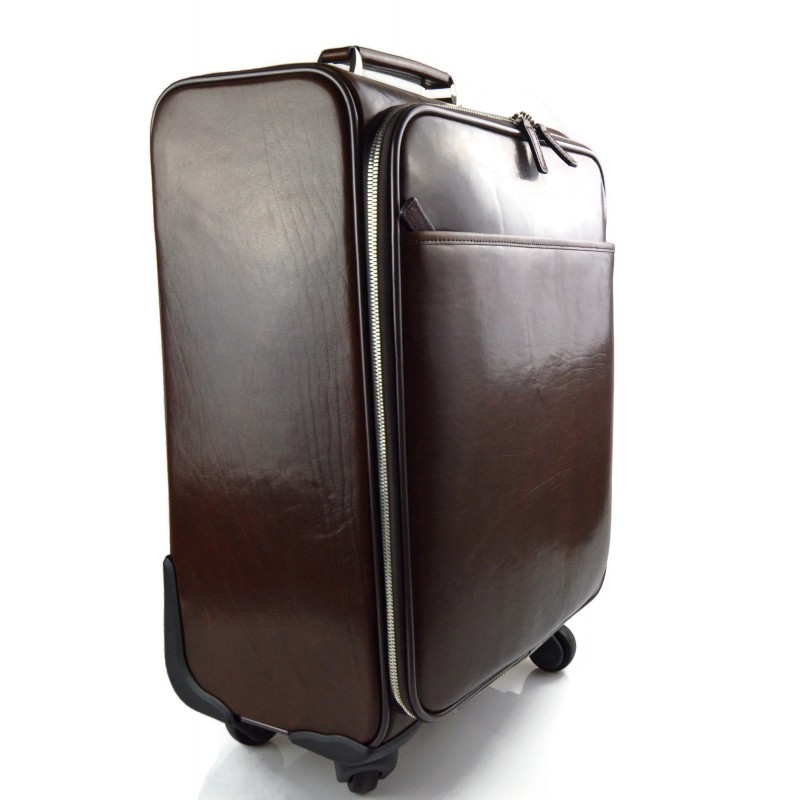 Leather overnighter trolley hot sale