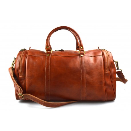 Mens leather duffle bag honey shoulder bag travel bag luggage carryon