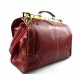 Borsone viaggio in pelle doctor bag con manici e tracolla borsa pelle uomo donna rosso