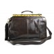 Leather doctor bag men travel dark brown women cabin luggage bag leather shoulder bag