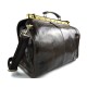 Leather doctor bag men travel dark brown women cabin luggage bag leather shoulder bag