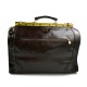 Leather doctor bag men travel dark brown women cabin luggage bag leather shoulder bag