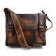 Herren leder vintage schultertasche retro ledertasche gürteltasche braun umhängetasche