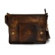 Brown leather satchel shoulder bag leather retro satchel mens women vintage messenger