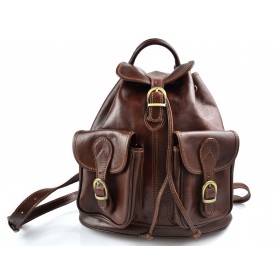 Backpack leather brown backpack genuine leather travel bag weekender sports