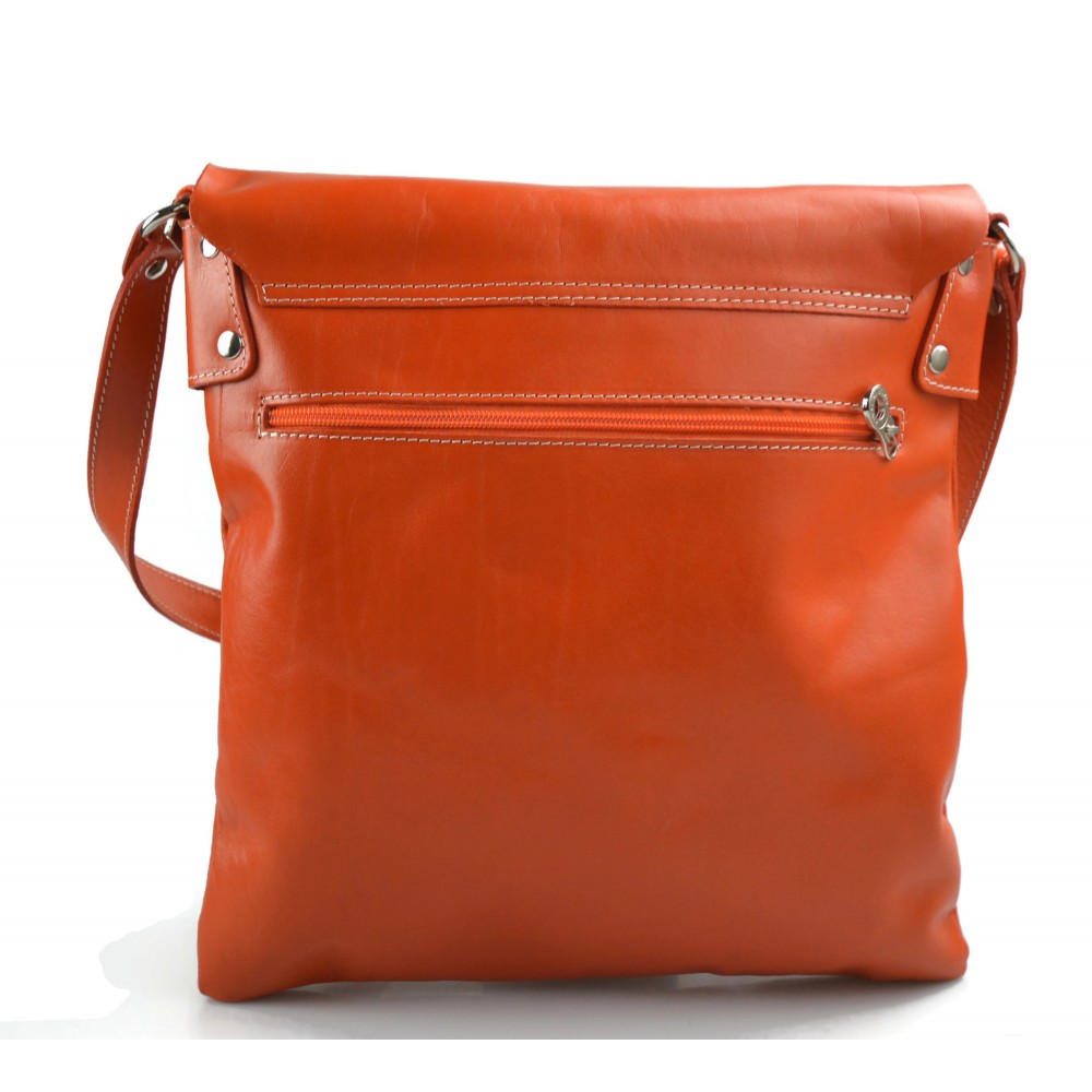 Orange leather hotsell crossbody bag