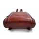 Backpack genuine leather travel bag weekender sports bag red