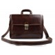 Leather briefcase office handbag mens woman shoulderbag brown