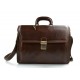 Leather briefcase office handbag mens woman shoulderbag brown