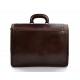 Leather briefcase office handbag mens woman shoulderbag brown