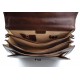 Leather briefcase office handbag mens woman shoulderbag brown