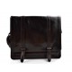 Sac messenger en cuir marron foncè homme famme cuir sac d'épaule bandoulière sac postier