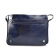 Bolso messenger de piel bandolera de cuero bolso de hombre piel bolso de espalda azul