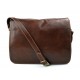 Mens leather bag shoulderbag genuine leather messenger brown business document bag