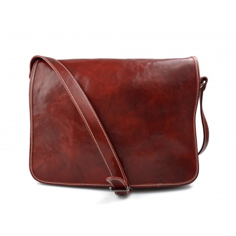 Bolso messenger de piel bandolera de cuero bolso de hombre piel bolso de espalda rojo