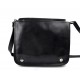 Bolso messenger de piel negro bolso de hombre piel bolso de mujer