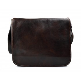 Messenger bandoulière en cuir sac homme messenger sac d'épaule traverser marron fonce