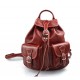 Backpack leather red backpack genuine leather travel bag weekender sports