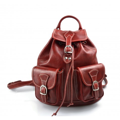 Rucksack leder rot rucksack damen herren reisetasche kalbsleder rucksack leder