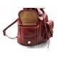 Backpack leather red backpack genuine leather travel bag weekender sports