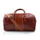 Mens leather duffle bag red honey shoulder bag travel bag luggage weekender carryon cabin bag