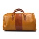 Travel bag leather duffle bag leather duffel bag yellow - honey for men women travel bag luggage weekender bag