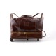 Leather trolley travel bag brown leather duffle weekender overnight leather bag