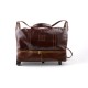 Leder reisetasche troller reisetasche herren damen mit griff leder braun weekend tasche