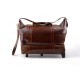Leather trolley travel bag brown leather duffle weekender overnight leather bag
