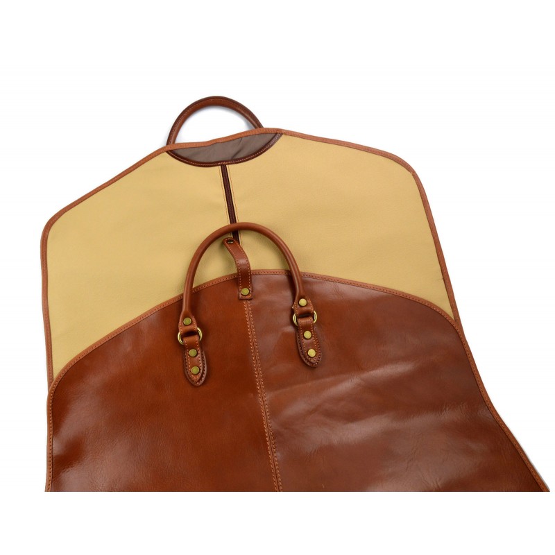 Porta abiti borsa da viaggio porta abiti in pelle borsa manici marrone