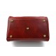 Ladies leather handbag doctor bag handheld shoulder bag red made in Italy genuine leather bag