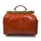 Ladies leather handbag doctor bag handheld shoulder bag honey made in Italy genuine leather bag