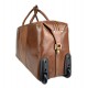 Borsone marrone in pelle borsa viaggio trolley pelle rigido