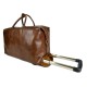 Borsone marrone in pelle borsa viaggio trolley pelle rigido