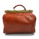 Ladies leather handbag doctor bag handheld shoulder bag honey made in Italy genuine leather bag