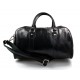 Leather duffle bag genuine leather travel bag overnight black