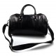 Leather duffle bag genuine leather travel bag overnight black