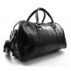 Leather duffle bag genuine leather travel bag overnight black