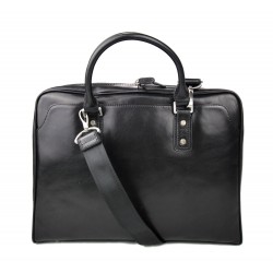 Leather shoulder bag leather messenger bag ipad laptop black