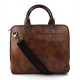 Vintage leather dark brown shoulder bag carry on bag messenger satchel ipad tablet