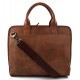 Vintage leather brown shoulder bag carry on bag messenger satchel ipad tablet