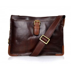 Sacoche de ipad tablet en cuir sacoche portable sac cuir sac à main bandoulière marron foncè