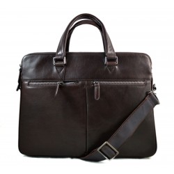 Leather satchel dark brown messenger men ladies bag handbag
