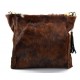 Cowhide pony fur tote bag pony fur hair bag natural fur animal print brown white cow fur shoulderbag leather handbag cow