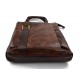 Leather shoulder bag satchel mens ipad bag handbag dark brown luxury bag